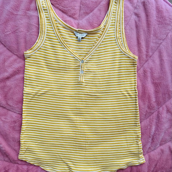 Lucky Brand Tops - Lucky Brand Yellow Striped Tank Top